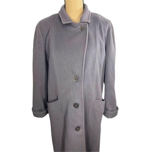 Rugby Knitting Mills 100% Wool Trench Coat Gray Size 10 - Picture 1 of 10